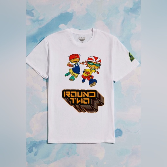 Urban Outfitters + Nickelodeon Round Two Rocket Power White T-Shirt | Size L NWT - Picture 2 of 8